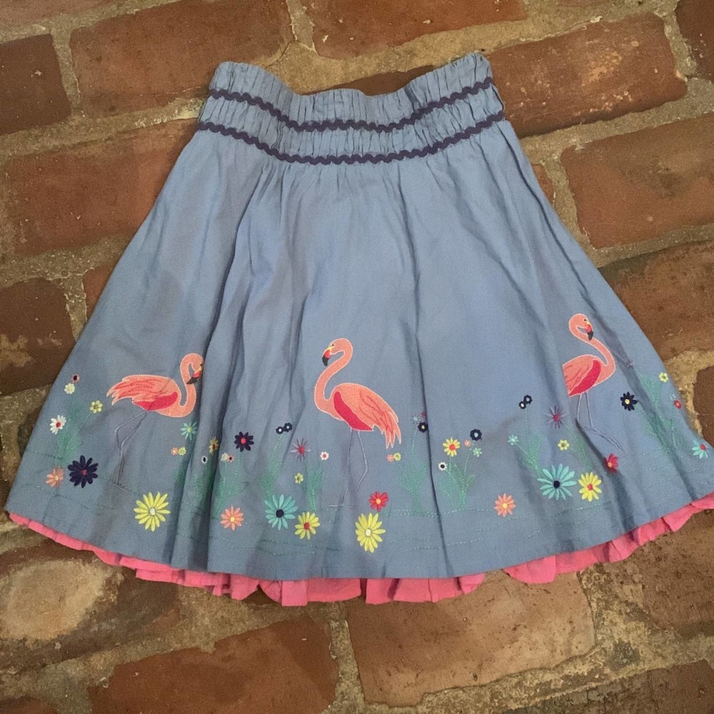 Monsoon Girls Flamingo Skirt SIZE 12-13 Yrs Elastic Waistband